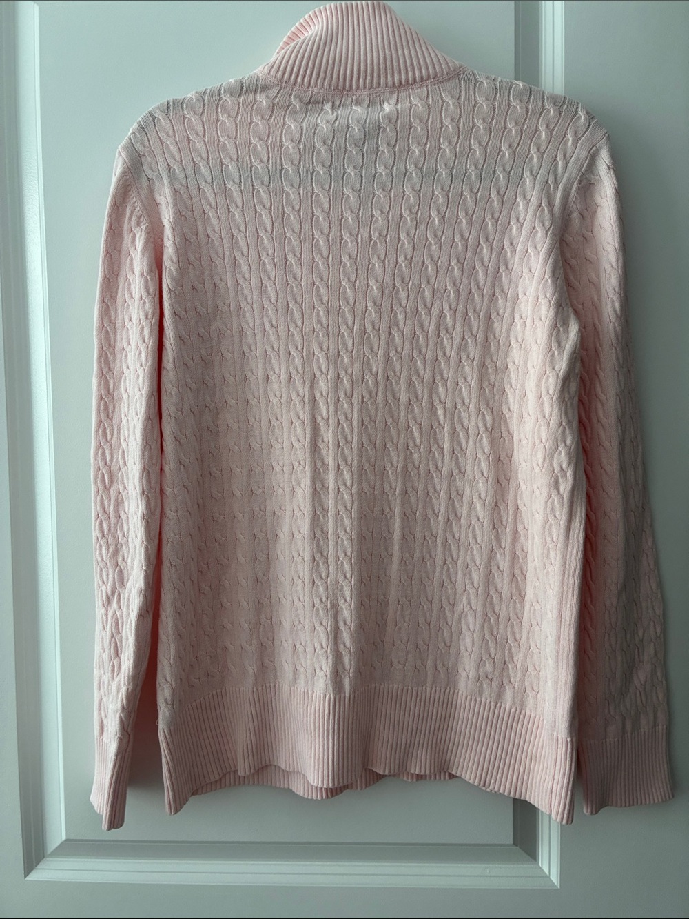 Vintage Polo Jeans Company Ralph Lauren Quarter-Zip Cable-Knit Sweater - Pink - Picture 3 of 5